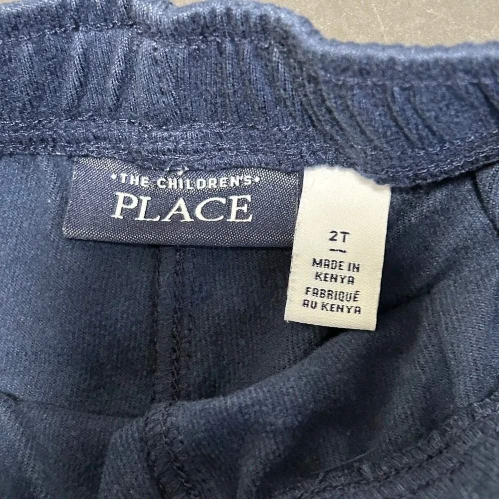 The Childrens Place Navy Blue 2T Quarter Zip Pocket Sweatshirt‎ Jogger Pants Set - Picture 6 of 7